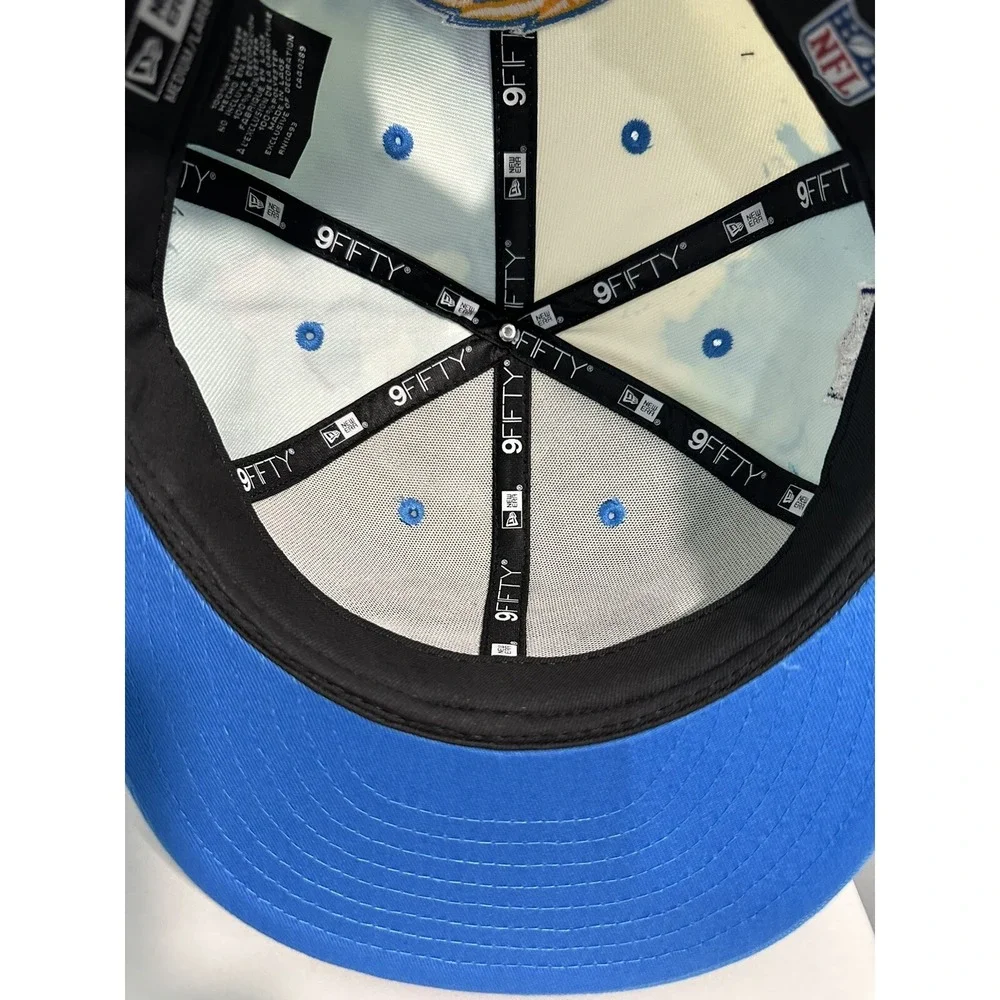 New Era Mens Los Angeles Chargers Sideline Ink Dye 9Fifty Blue Adjustable Hat